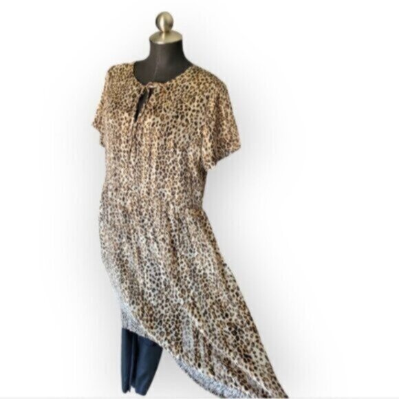 KAFFE Leopard Print Chiffon Dress NWT Sz XL - Picture 5 of 13